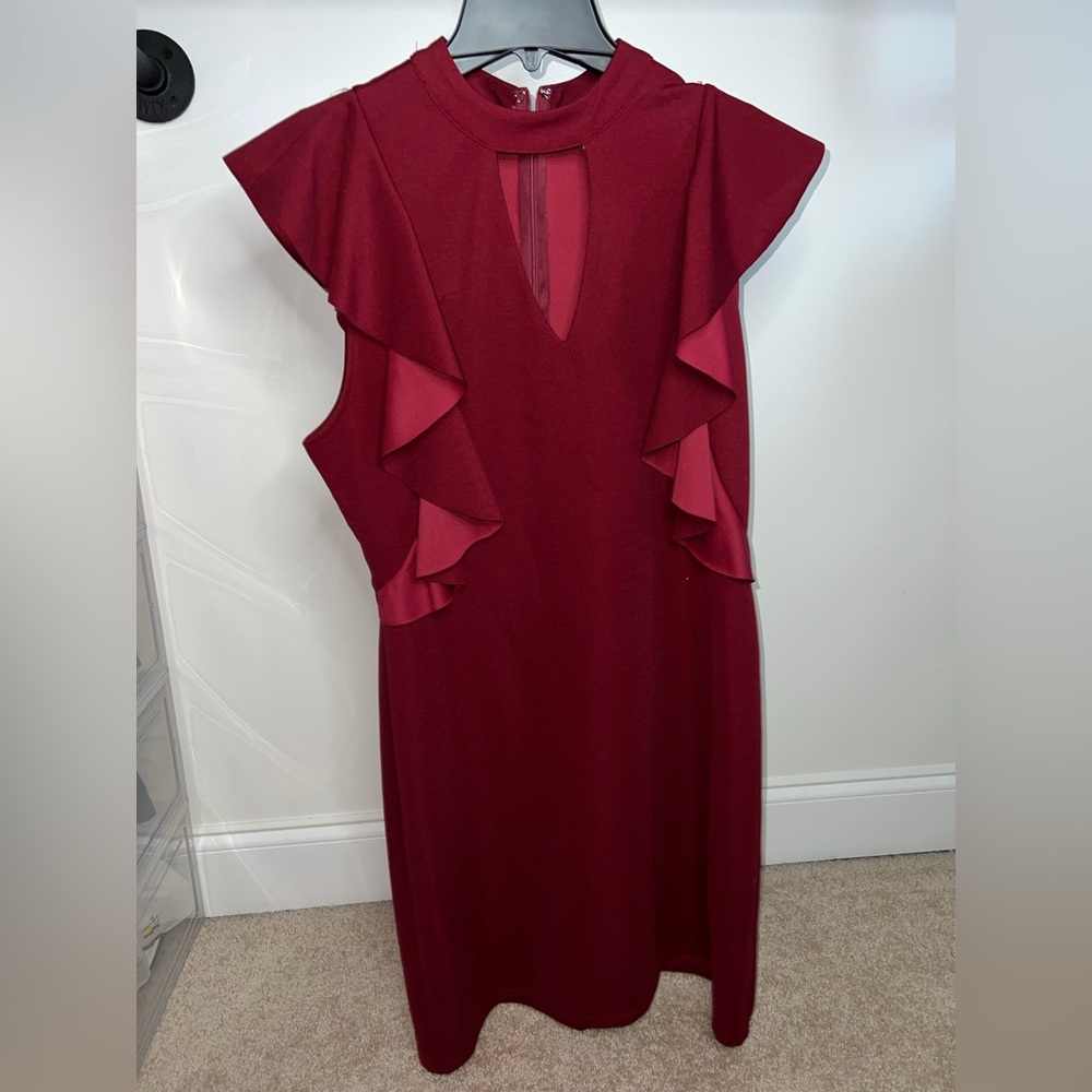 Red sleeveless mini dress